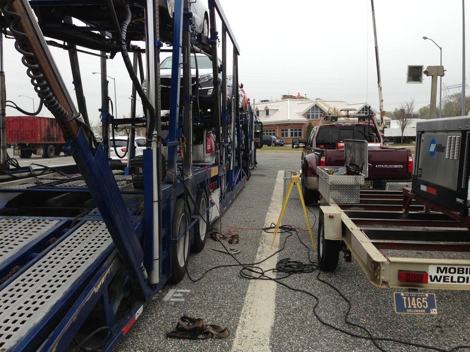 Car hauler mobile welding repair