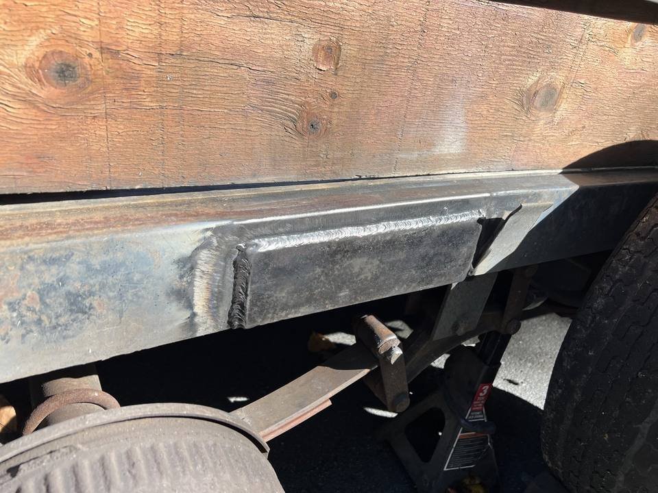 Welded and plated trailer frame rail repair at the Townsend, DE shop